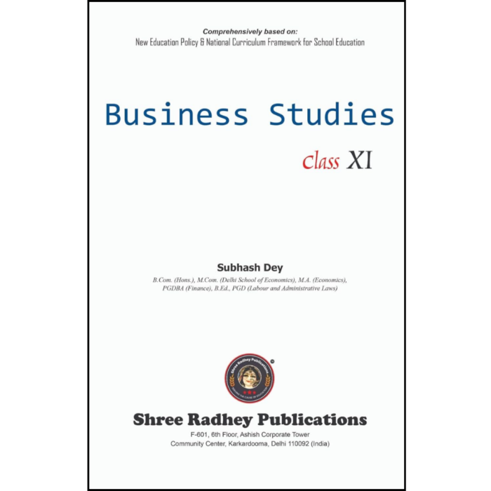 Business Studies For Class 11 Subhash Dey